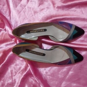 Vintage multi colored heels size 6.5